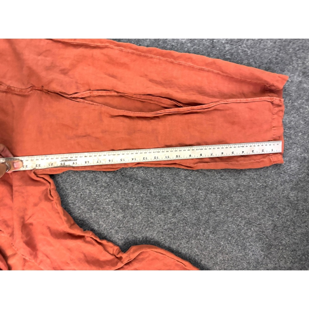 YFB Women's Rust Wide Leg Cropped Pants Elastic Waist Boho Medium - Picture 5 of 16